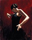 Fabian Perez El Baile del Flamenco en Rojo I painting
